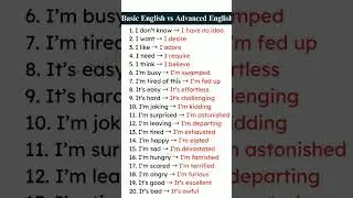 Basic Vs Advanced English #dailyenglish #vocabulary #englishlearning #proenglish #advanced#british