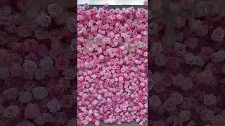 Pink Rose Roll Up Cloth 5D Flower Wall Arrangement Wedding Backdrop Deco #diy #flowerwall #wedding