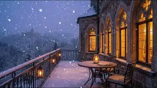 Enchanted Winter Evening at Victorian Castle | Snowy Ambience | Melancholy Piano & Dark Academia