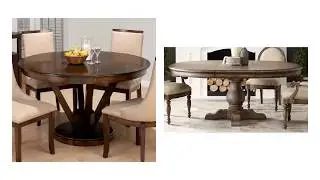 Excellent Round Dining Table Set with Leaf Extension
