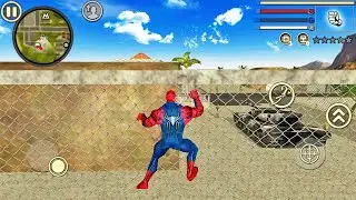 Spider Rope Hero Vice Town #3 Fun at Military Base - Android Gameplay