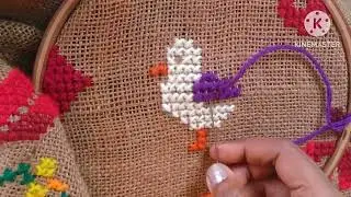 Cross Stitch Ason Selai Design||Cross Stitch🦆Design||Hand Embroidery Tutorial