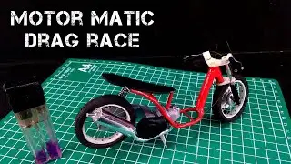 Cara membuat miniatur motor matic drag race | diy motor racing 100% handmade