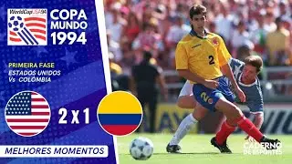 ESTADOS UNIDOS 2 X 1 COL&Ocirc;MBIA - COPA 1994 - FASE DE GRUPOS - MELHORES MOMENTOS