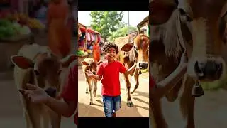 ek cute baccha apni ma ke liye gay ka bachada Lata hai  #ai #cute #shorts