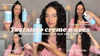 Testei o creme de pentear waves da Hiven no meu cabelo cacheado| muita definição pros cachos✨💖🫧🌸
