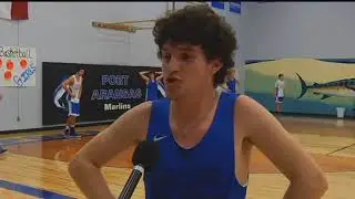 Port Aransas star player Logan Kreutziger is a three point machine