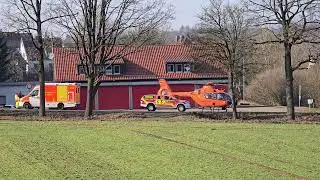 Rettungshubschrauber in Horn-Bad Meinberg / Feuerwache Freitag 21.02.2025