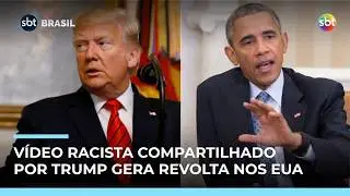 Trump publica v&iacute;deo racista de Barack e Michelle Obama como macacos | #SBTBrasil