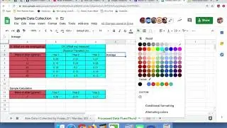 Science - How to process your data and make graphs on google sheets
