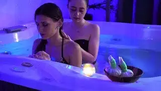 ASMR 2 Two girls hot massage in Jacuzzi | soft touching and scratching | water and nature sound