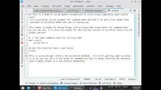 Natural language + voice coding demo (KaldiAG + Whisper dictation)