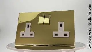 Polished Brass Sockets and Switches - Screwless Square Switches & Sockets Range