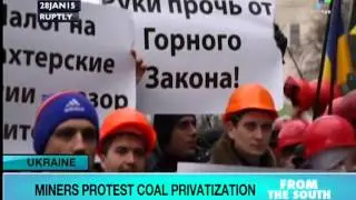 Ukrainian miners strike to protest coal industry privatization