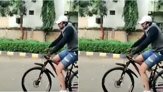 Dabangg 3 :- Kichcha Sudeep riding bicycle for going shooting