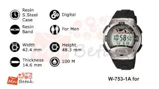 CASIO Watch Youth W-753-1A ساعه يد رجالى كاسيو MnBetak.com Official Video