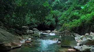 4K-HDR | Healing River Ambience to Sleep All Night | Deep Water Flow for Quiet Mind Relaxation