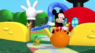 Mickey bouncing on orange hopper ball Part 1