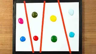 Simple Colorful Landscape using Tape｜Acrylic Painting For Beginners｜Oddly Satisfying ASMR
