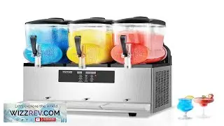 VEVOR Commercial Slushy Machine 12Lx3 Triple Tank Frozen Drink Machine 144 Cups