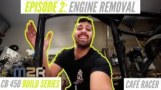 HONDA CB450 CAF&Eacute; RACER BUILD Vol. 2 &mdash; двигатель вынут из рамы