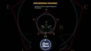 How to Draw an Inscribed Circle in a Pentagon | Beta Skool #engineeringdrawing