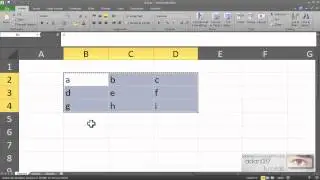 Excel transpose a table or matrix