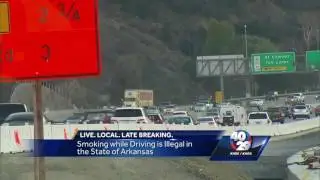 Smoking while driving is illegal in Arkansas