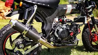 Custom Honda CT70 with Pitster Pro 190 Engine Swap Exhaust Sound / Revs | Mini Bike