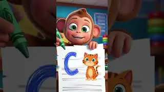 ABC SONG  #education #kids #kidsvideo #monkey #cat #shortsfeed #cartoon #shorts #dogs #animation