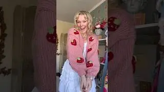 🍒 or 🍓?? ( gifted) Pink Strawberry & cherry 3D knit Cardigan sweaters are from @glowbysely