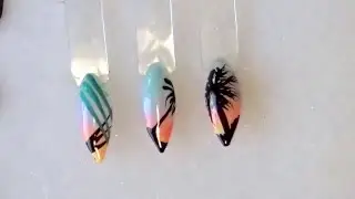 La Palm&reg; Gel Couple Palm Tree Nail Art