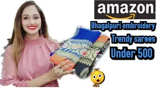 Amazon Bhagalpuri art silk saree haul✨Flipkart Amazon trendy sarees,Flipkart big billion days sale