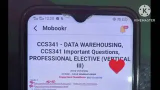 CCS341 Data warehousing | important questions | UPLOADED IN APP | Intimation video | anna University