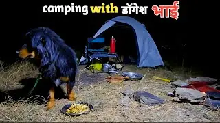 डॉगेश भाई और दोस्तों संग पहाड़ों में Night Camping | camping in india , cooking, dog, asmr,