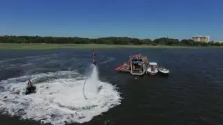Hydrofly party at Charleston's Floating Tiki Hut