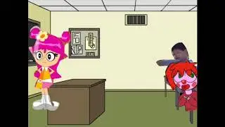 Monkey , knife puppet, evil Mickey Mouse and squirmle cuss in class and get grounded