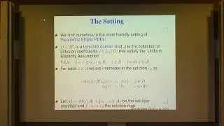 UNQ | Prof. Ronald DeVore | Parameter estimation in parametric pdes