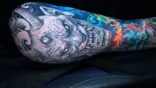 Демонический тату рукав в цвете | Color Demon Tattoo Sleeve | @SuvorovTattoo