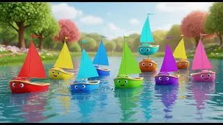 Oito Barquinhos de Brinquedo Navegam no Mar | Canção de Barcos e Transportes