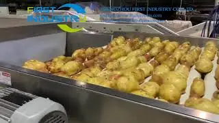 potato washing drying sorting line，potato washing machine