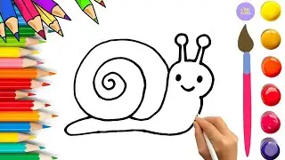 How To Draw cute Snail Drawing, Painting & Coloring For Kids and Toddlers_🌈🎨