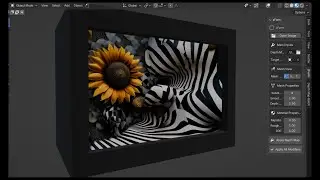 Convert 2D abstract art image to 3D shadow box and mesh in Blender using depth map and modifiers.