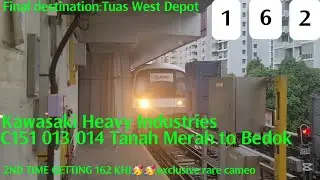 (2ND TIME GETTING T162 KHI!!,i thought 162 067/068,retired) C151 013/014 Tanah Merah to Bedok