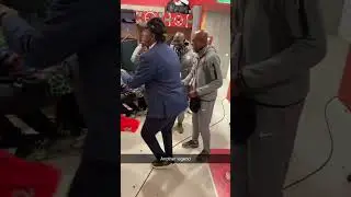 Super Eagles legend Nwankwo Kanu celebrated with the team after their bronze medal win over Egypt