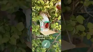 Easy DIY Kid Friendly Craft at home, a bird feeder! Using recyclables. #diycraft #kidscraft #ytshort