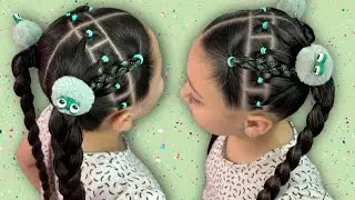 Idea de peinado para niñas 👧🏻 Fácil y rápido 💚✨ peinado para la Escuela