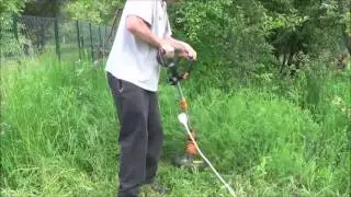 500W Electric Trimmer Test on very Tall  Grass