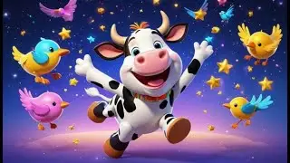 The Flying Cow and the Moon | Magical Bedtime Rhyme for Kids | Whimsical Animal Song for Toddlers