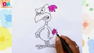 FEISTY BIRD #easydrawing # step by step #drawing #kidsvideo #cartoon #cute